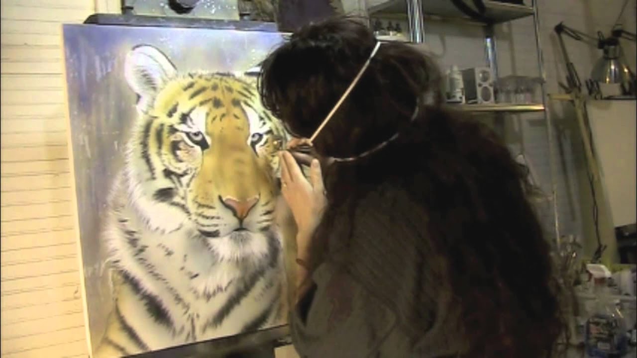  Airbrush  Tutorial Tiger  Wildlife Stencil Harder 