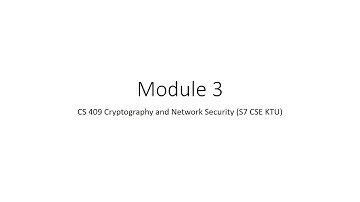 CS409 Cryptography&NetworkSecurity Module3 PublicKeyEncryption