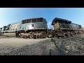 360° View Of CSX Q020 Intermodal Train At Gough Rd In Churchville, NY 12-3-17