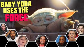 Reactors Reactions To Baby Yoda Using The Force To Save The Mandalorian From A Giant Mudhorn
