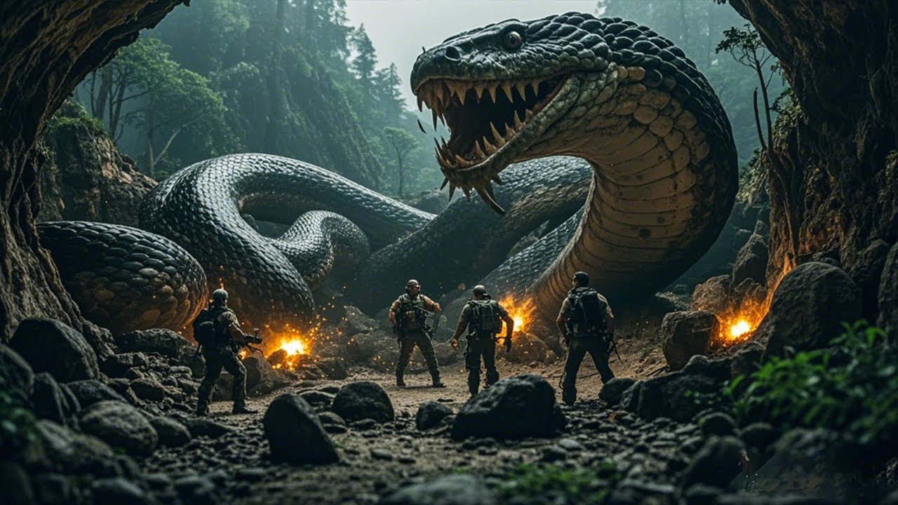 敢死队闯入蛇洞,引爆千斤炸药炸死远古巨蟒 【变异巨蟒 | Mutant Python】#惊悚 #灾难 #怪兽 #经典奇遇记 - YouTube