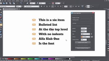 Creating bullets and numbered lists with Xara Designer products