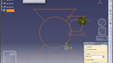 Catia V5 - Sketcher - Operation - Mirror + Scale