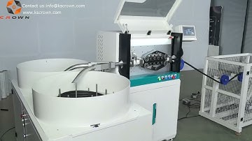 Automatic tube cutting machine with tube feeder and cable coiler pan - Suzhou Crown