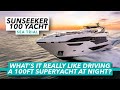 Driving a 100ft superyacht through choppy seas  sunseeker 100 yacht  motor boat  yachting