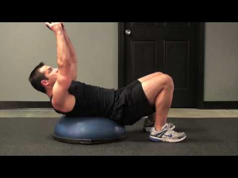 Play Weighted Crunches on Bosu Ball video 1