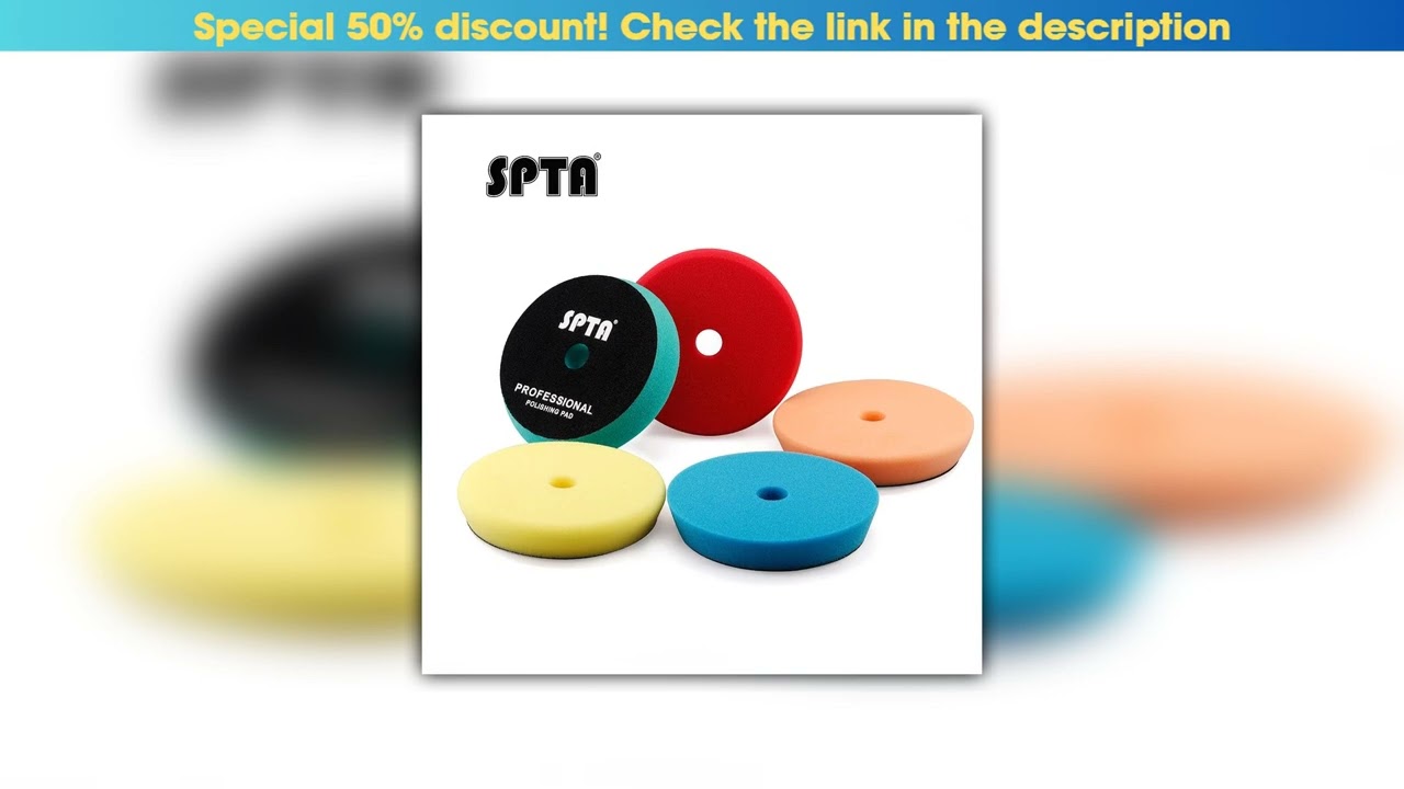 Discount SPTA 3inch(80mm)/5inch(125mm)/6inch(150mm) Car Polish Pad T-Shape Flat Foam Polishing Pad•