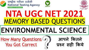 Environmental Science Memory Based Qn Discussion_UGC NET 2021