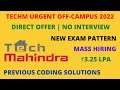 Tech Mahindra Urgent Off-Campus | Direct Offer | New Exam Pattern | ₹3.25 Lpa