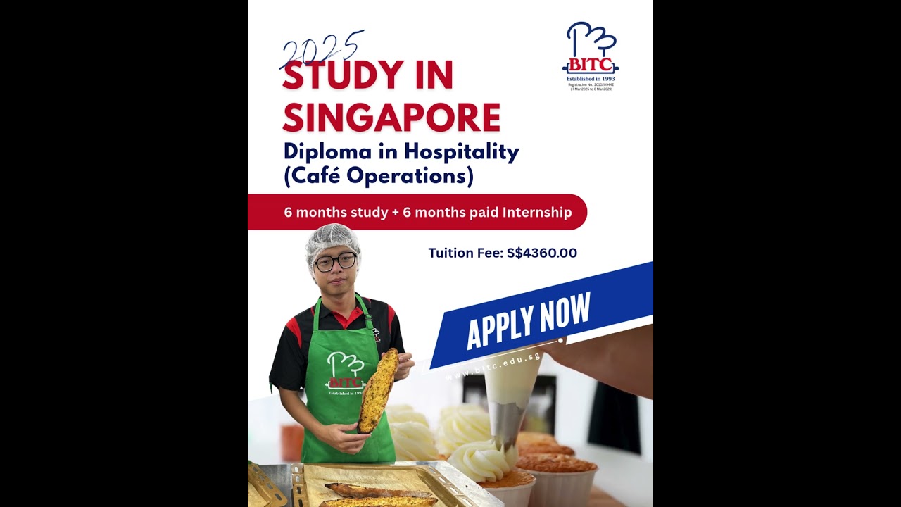 Study in Singapore -  Diploma in Hospitality (Café Operations)