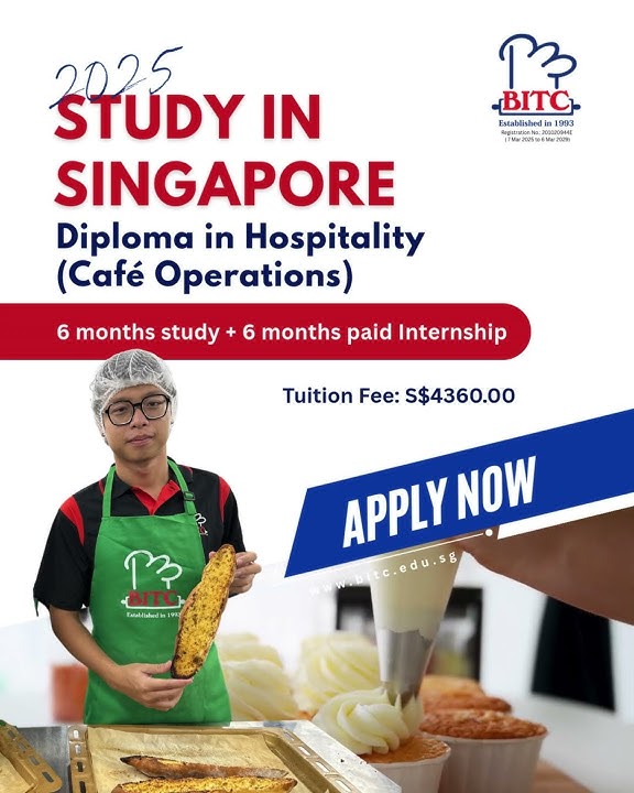 Study in Singapore -  Diploma in Hospitality (Café Operations)