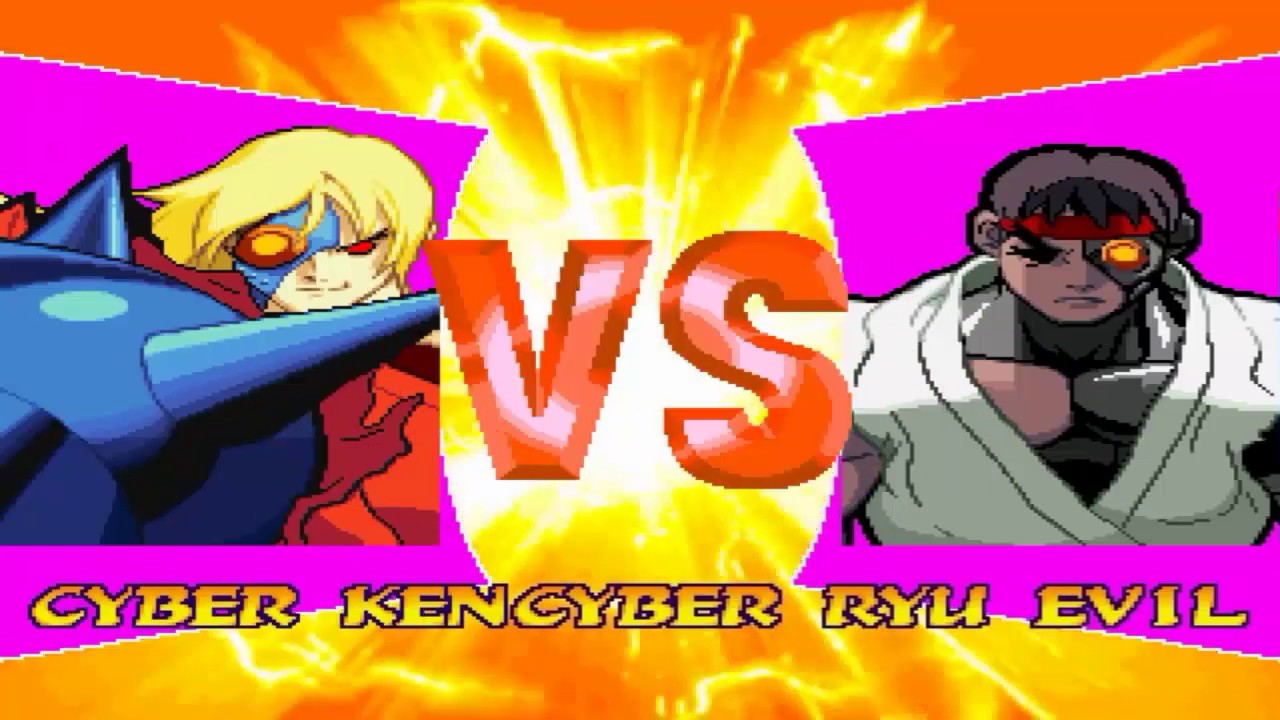 [ M.U.G.E.N ] Marvel Vs Capcom - Cyber Ryu Vs Cyber Ken - YouTube