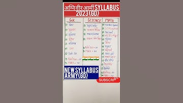 AGNIVEER ARMY NEW SYLLABUS 2023|AGNIVEER ARMY GD SYLLABUS 2023💥#shorts #agniveer2023 #army #sscgd