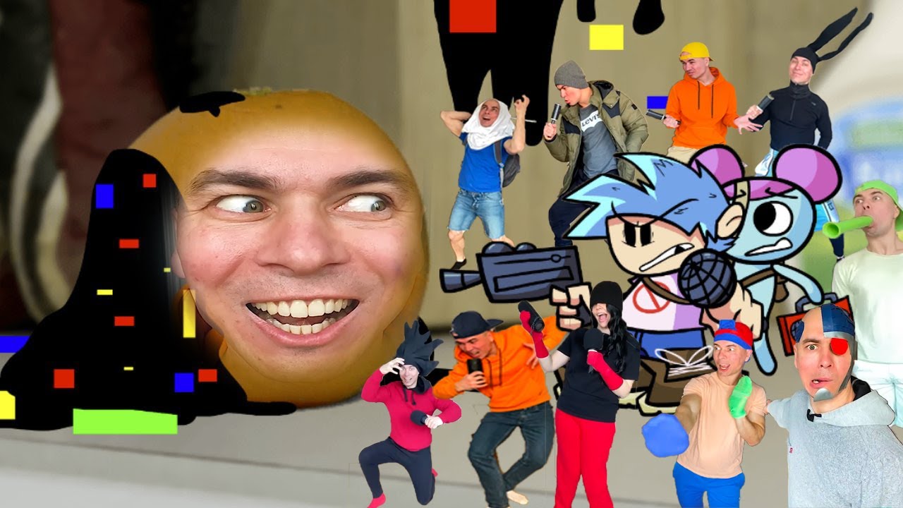 FNF Sliced   But Everyone Sings It In Real Live VS Corrupted Annoying Orange