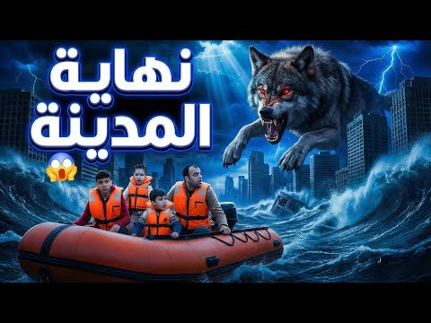 حيوان مفترس هجم علينا كارثة كبيرة المدينة غرقت بالماء اشتغلت صافرات الانذار🚨 خلودة هرب بالقارب 😱