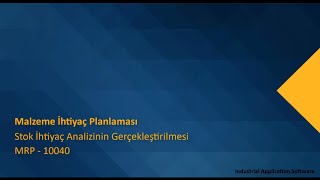 Mrp 10040 Mrpt04 - Stok İhtiyaç Izinin Gerçekleştirilmesi
