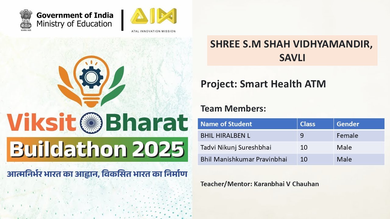 Smart Health ATM By SM Shah Vidyamandir