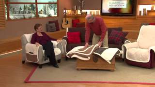 Sure Fit Reversible Faux Suede/Sherpa Sofa Furniture Cover w/Pockets with Dan Hughes