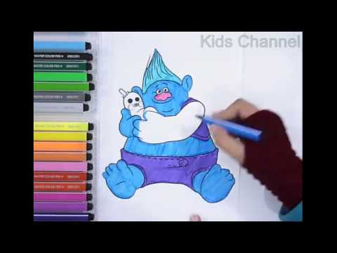 Trolls Biggie Coloring Pages For Kids Coloring Videos For Kids
