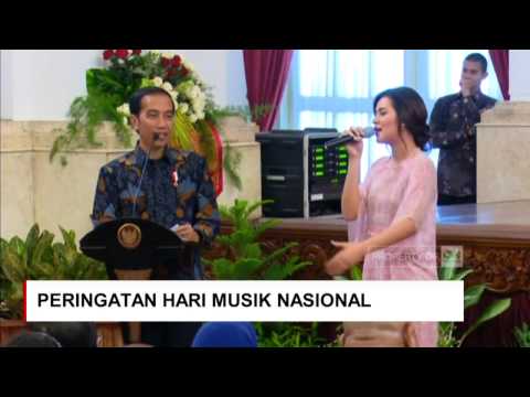 Raisa Minta Sepeda ke Jokowi ; Saat Presiden Jokowi Cari Raisa di Peringatan Hari Musik Nasional