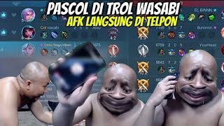 PASCOL DI TROL WASABI AFK LANGSUNG DI TELPUN‼️SETRES NGOMONG SAMA KURSI‼️DARK SYTEM