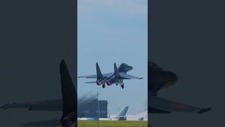Time's up, takeoff! #J-11BS Afterburner liftoff! #J-11 fighter jet #chinesearmy #robots #military