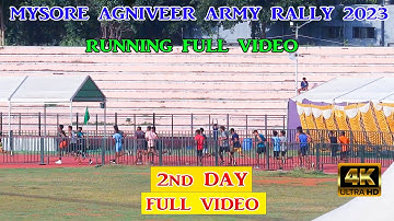 MYSORE AGNIVEER INDIAN ARMY RALLY | 2ND DAY FULL VIDEO | RUNNING VIDEO WITH TIME