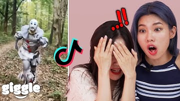 Korean girls react to Scary TikToks to Chill Down Your Spine! : Compilation