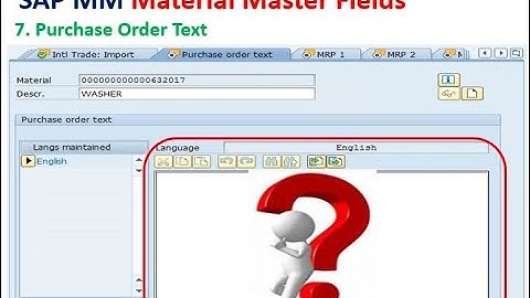 ( Purchase Order Text ) SAP S/4 HANA MM Material Master Detailed Explanation