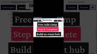 Build an event hub| Step 8 complete| free code camp #coding #beginners #easy way
