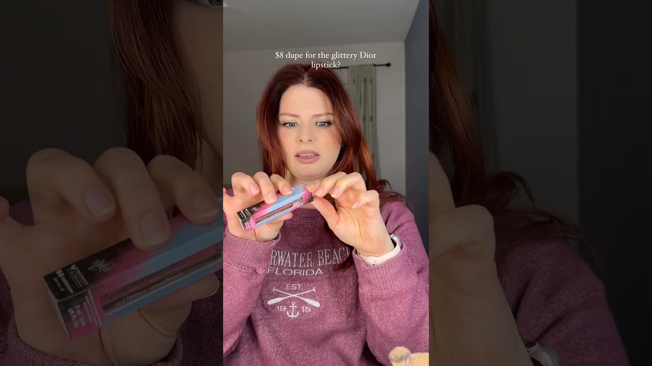 $8 Dior dupe? Using the Lottie London Glitter lipstick from the Harley Quinn collection