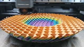 Highlight 14:27:34 - 14:32:33 from ⭕Hexagonal Pattern Bowl with Multicolor Gradient large-scale 3D p