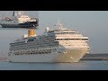 Two cruise ships leaving Klaipeda Port (Costa Pacifica + Serenissima)