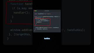 Jadi bisa control aplikasi pakai keyboard dengan custom hook ini! #react #reactjs #javascript