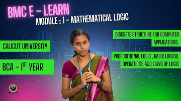 BMC E-Learn | Mathematical Logic Module 1 | BCA 1st Year | Calicut University