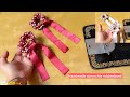 Trending Pearl Ribbon Scrunchie ❤️ | Handmade Satin Hair Rubber Band Tutorial