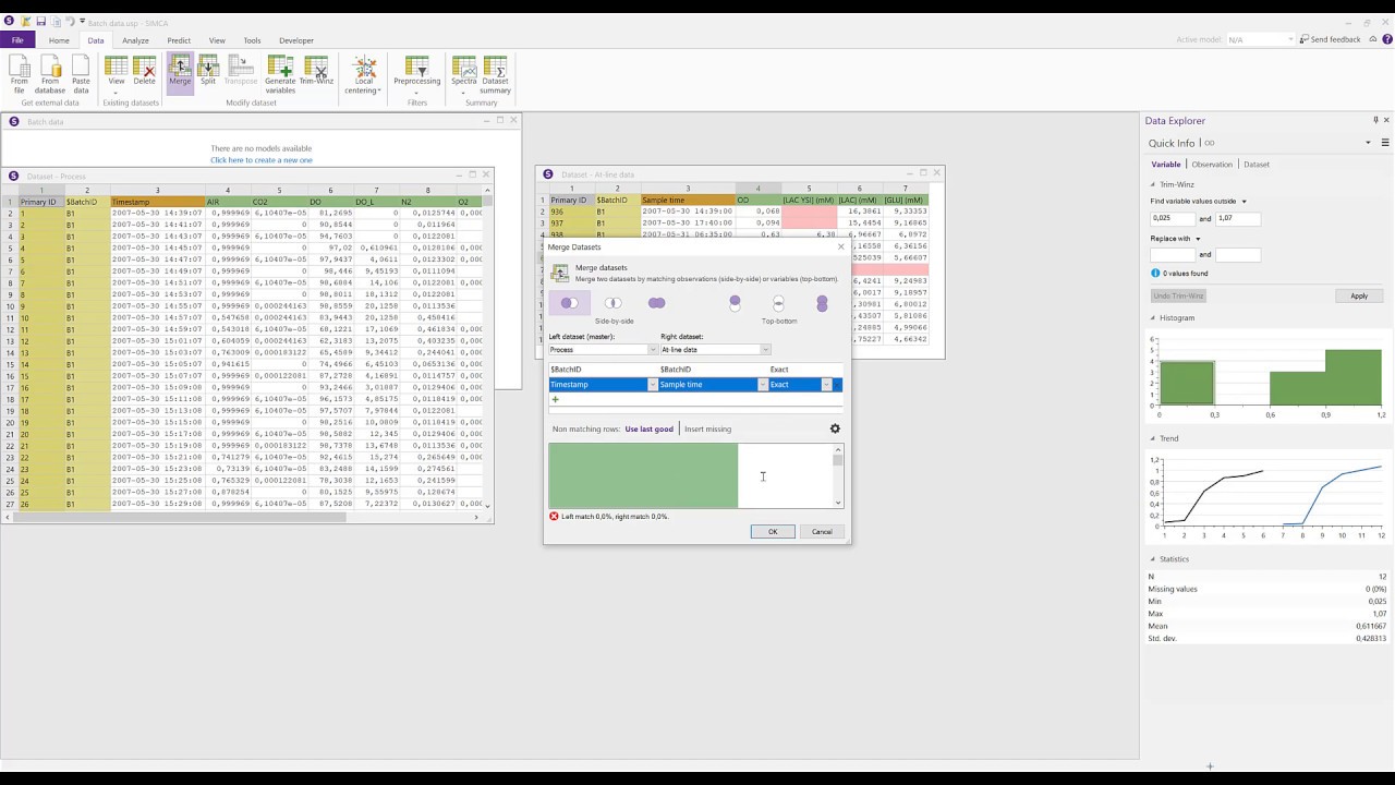 SIMCA 16 Dataset merge introduction - YouTube