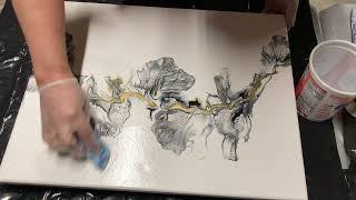 Varnishing An Acrylic Pour Painting With Liquitex and Water