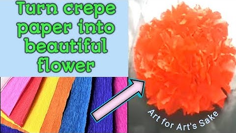 How to make pom flower with crepe paper in just 2min| crepe paper craft|Art For The Art