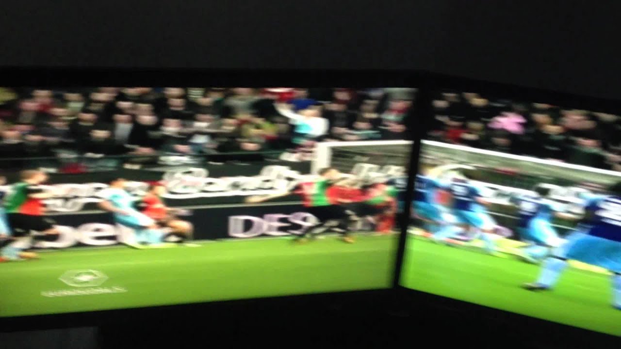 AMD eyeinfinity dual monitor test Radeon 6870 x 2 YouTube