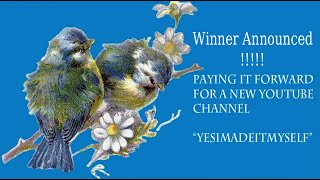 WINNER ANNOUNCED !!! GIVEAWAY DRAWING !!! PAYING IT FORWARD xoxo @PeriwinkleMatildaJournals