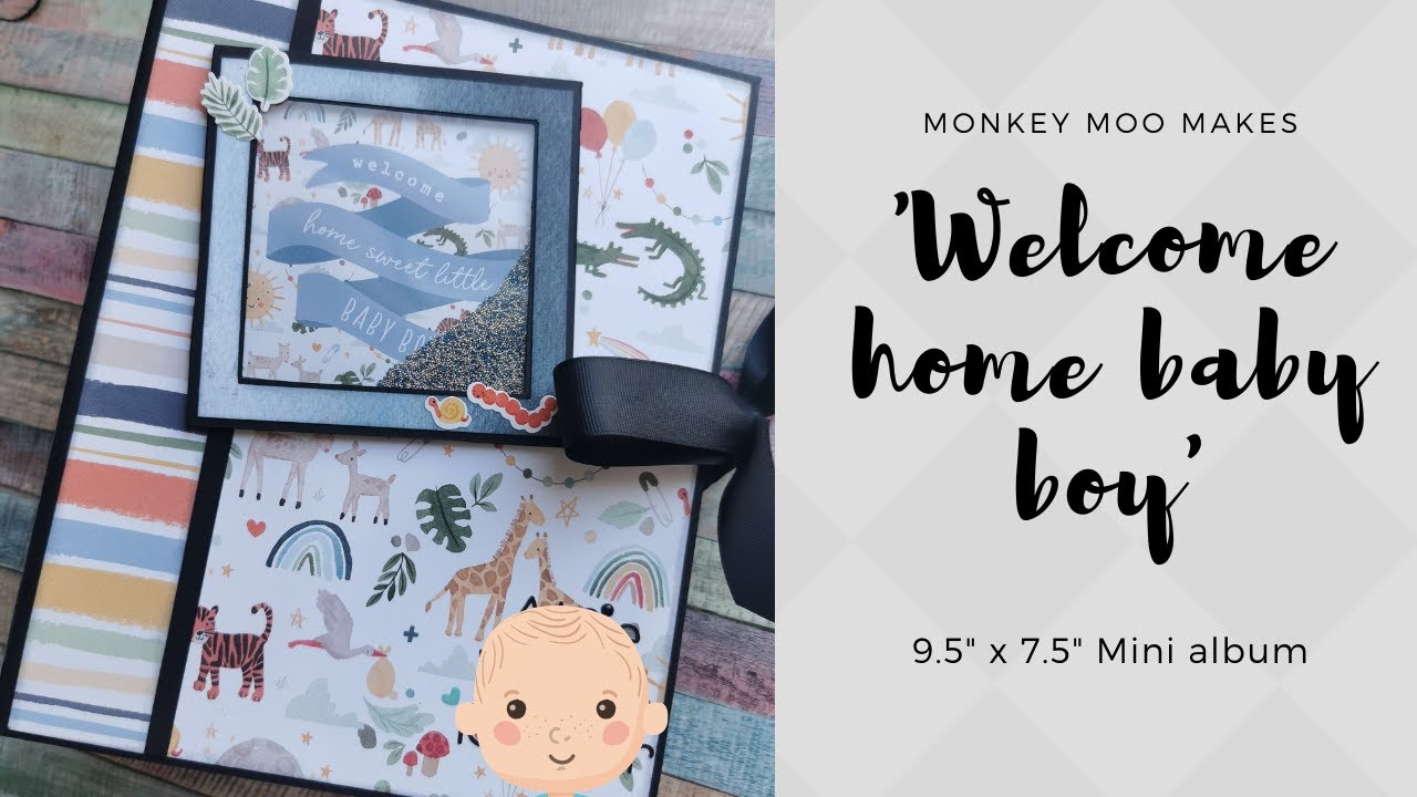 Echo Park - Welcome home baby boy - Custom order - 9.5X7.5 mini album