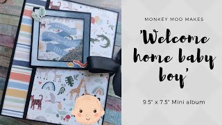 Echo Park - Welcome home baby boy - Custom order - 9.5X7.5 mini album