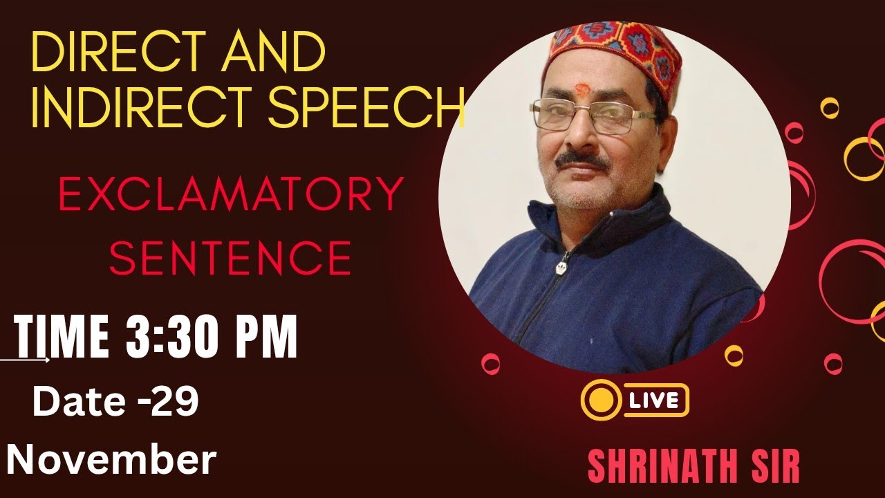 Shri krishna unique Classes by Srinath sir  is live# direct indirect speech