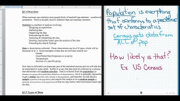 Stats §1.1 Overview Chapter 1