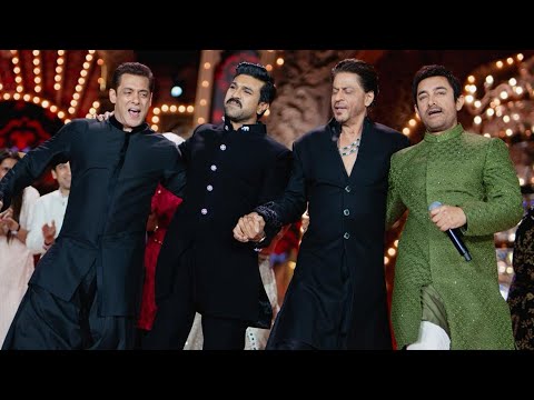 Watch : RamCharan backslashu0026 Shah Rukh Khan Dance With SalmanKhan, AamirKhan to NachoNacho Song at Ambani PreWedding ... - YOUTUBE