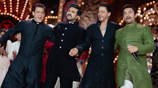 Ram Charan & Shah Rukh Khan Dance With SalmanKhan, AamirKhan to NachoNacho Song at Ambani PreWedding