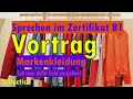 Sprechen im Zertifikat B1: Markenkleidung? (Vortrag - ein Beispiel)