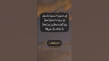 سورة فاطر الآية ١٣ و ١٤ بصوت الشيخ محمد صديق المنشاوي