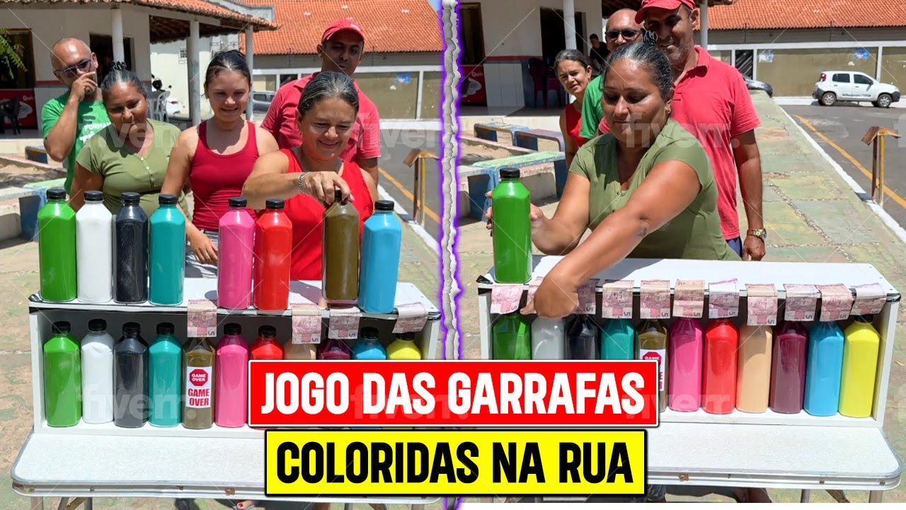 jogo das garrafas coloridas na rua - YouTube